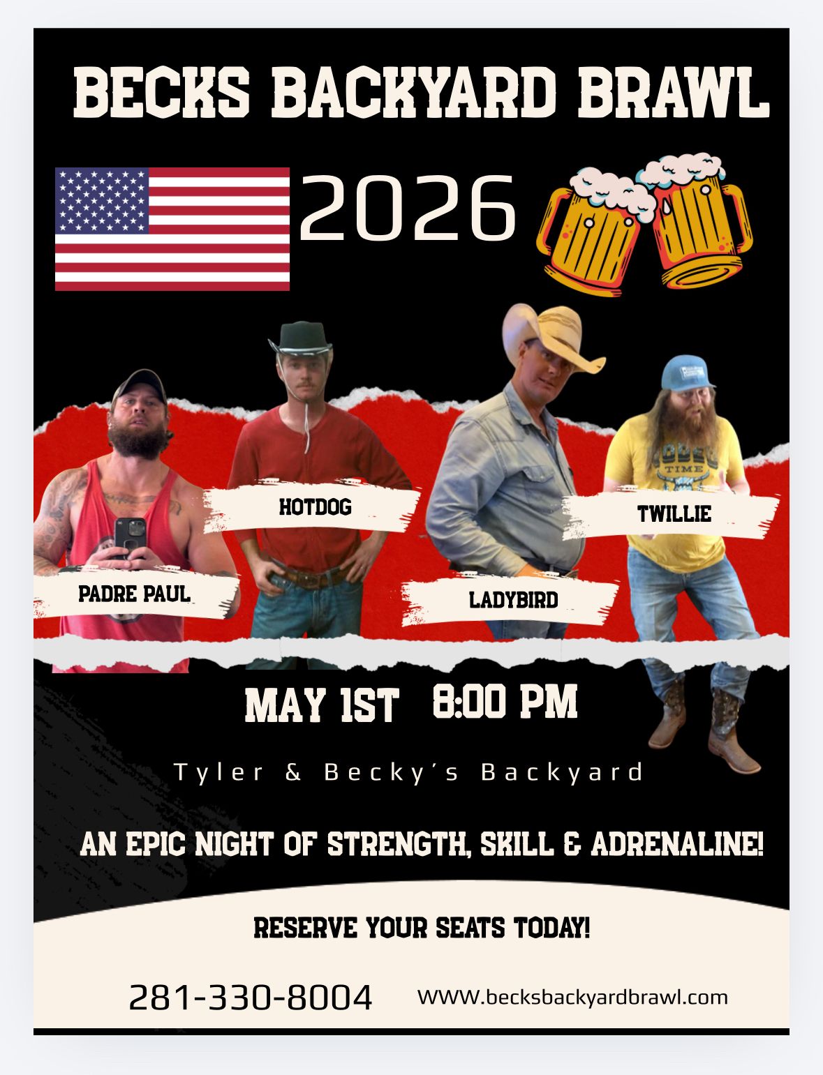 Beck's Backyard Brawl 2026 official fight poster